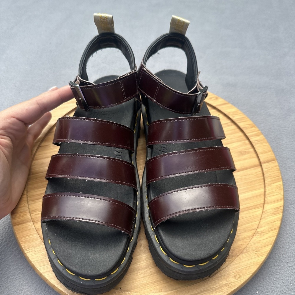 Dr. Martens Vegan Blaire Felix Gladiator Chunky Sandals Womens Size 9 Oxblood - Picture 2 of 10